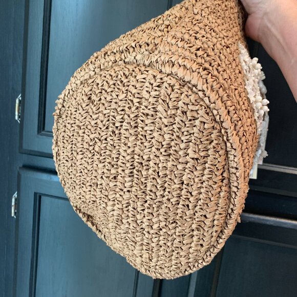 Raffia Bag Beaded Floral NWT - Picture 10 of 12
